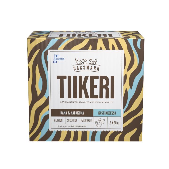 Dagsmark Tiikeri kana-kalkkuna kastikkeessa kissalle 8 x 80 g
