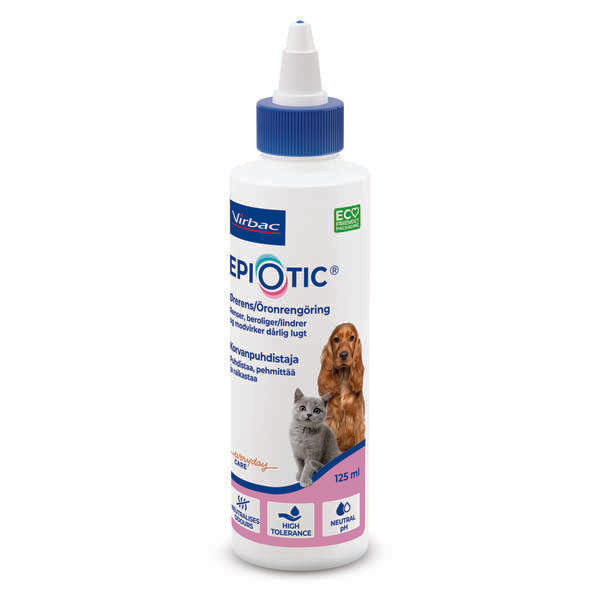 Virbac EpiOtic -korvien puhdistukseen koiralle ja kissalle 125 ml
