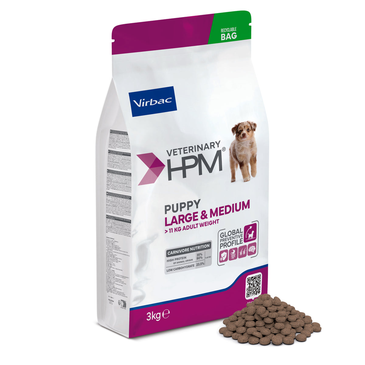 Virbac Veterinary HPM Puppy Large & Medium koiralle