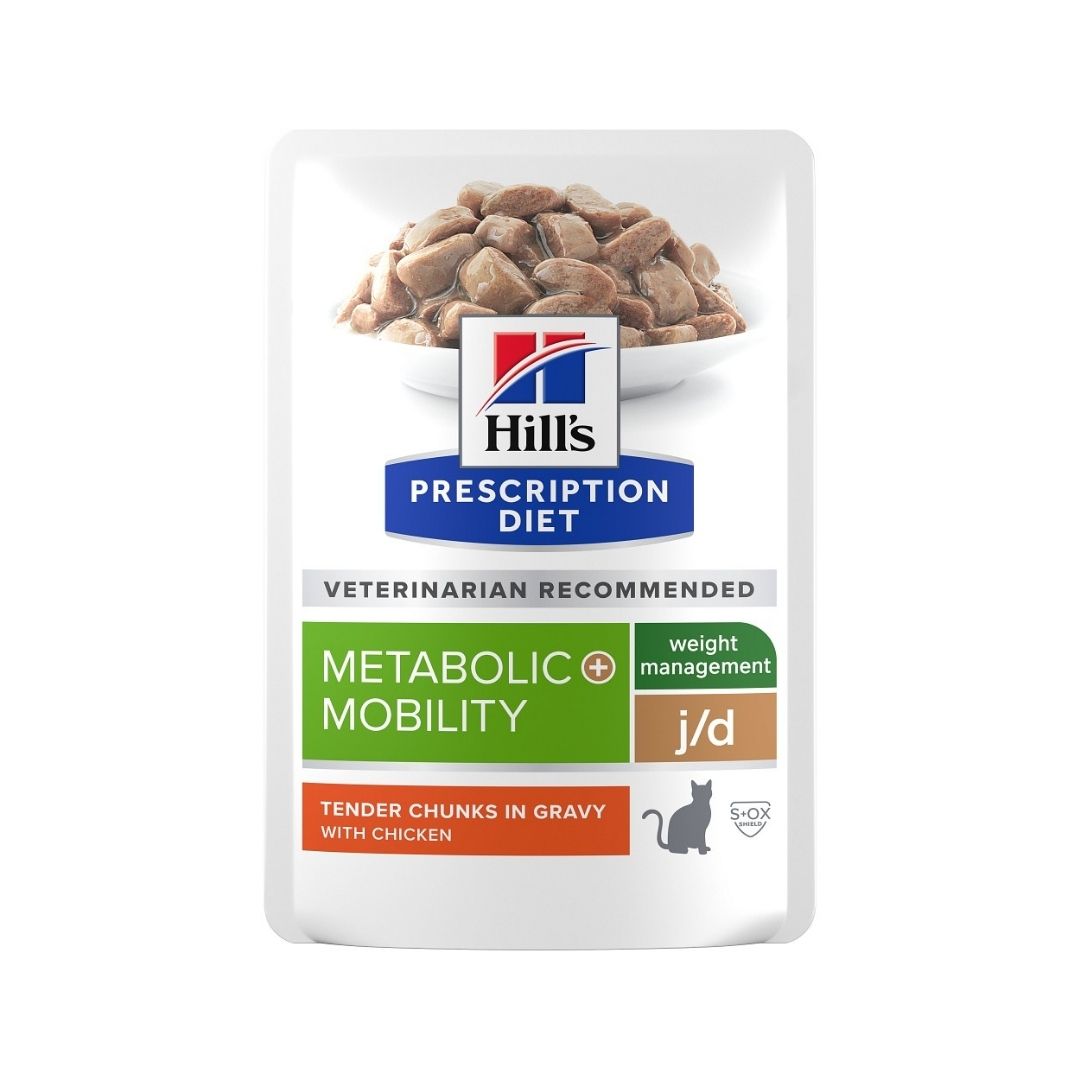 Hill's Prescription Diet Metabolic + Mobility -kissan märkäruoka kanalla 85 g MAISTELUPAKKAUS