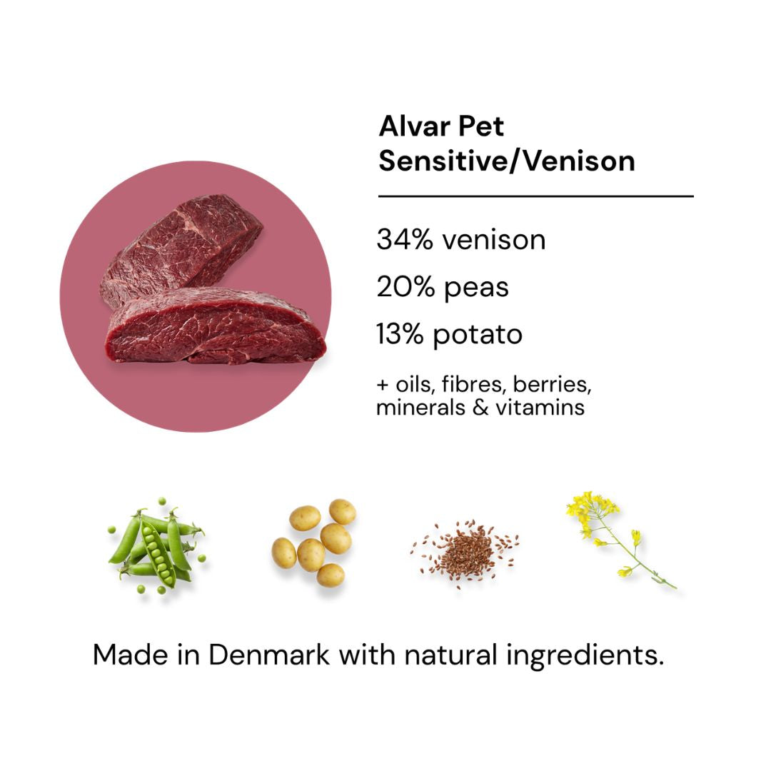 Alvar Pet Sensitive/Venison -kuivaruoka koirille