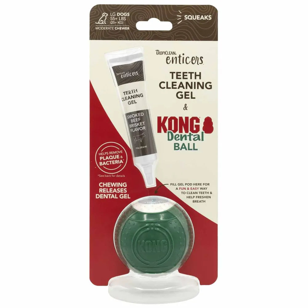 Kong Dental Ball & Tropiclean teeth cleaning gel large dogs