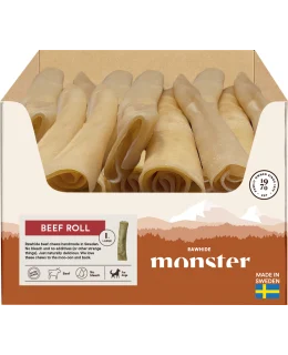 Monster Rawhide Beef Large Roll 20 kpl SÄÄSTÖPAKKAUS