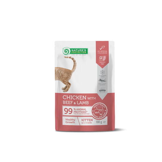 Nature's Protection Kitten Kana, Nauta & Lammas kissalle 100 g MAISTELUPAKKAUS