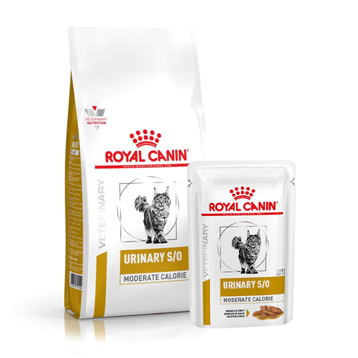 Royal Canin Veterinary Diets Urinary S/O Moderate Calorie kissalle yhdistelmä 1,5 kg + 12 x 85 g