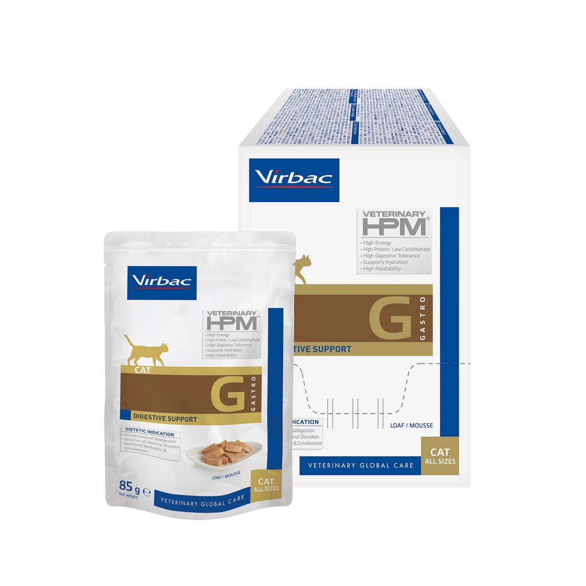 Virbac Veterinary HPM Digestive Support yhdistelmä kissalle 1,5 kg + 12 x 85 g