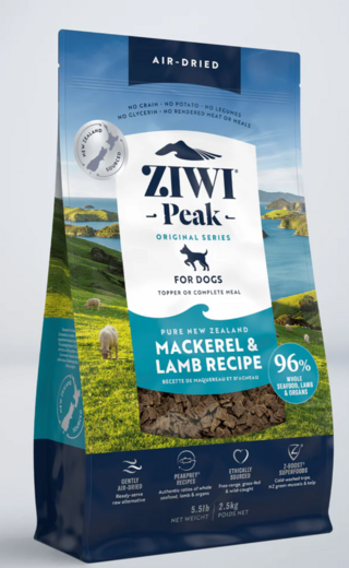 ZiwiPeak Air Dried Ilmakuivattu Makrilli & Lammas koiralle 2,5 kg
