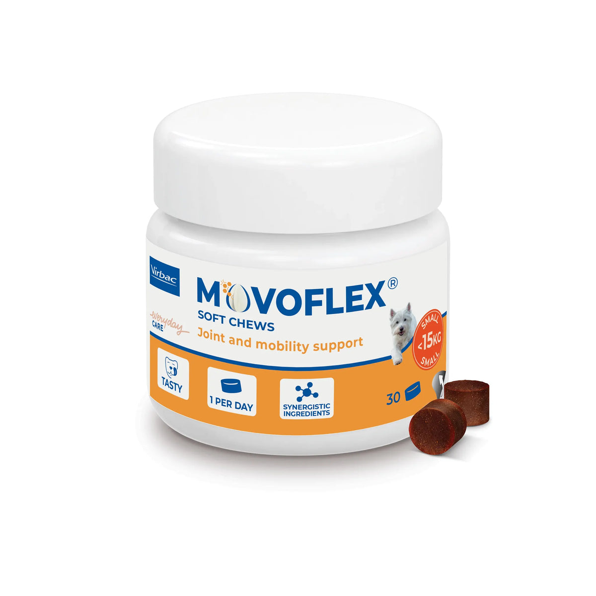 Movoflex S alle 15 kg painoisille koirille 30 kpl