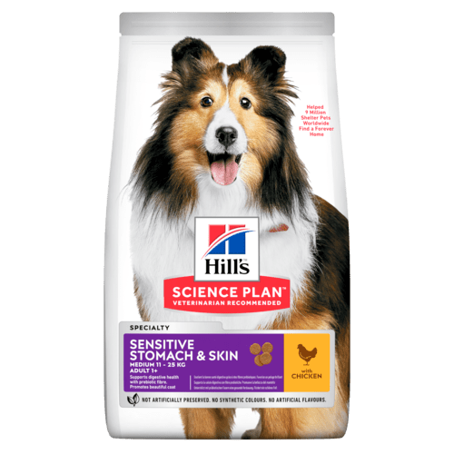 Hill's SP Sensitive Stomach & Skin Medium Adult with Chicken koiralle