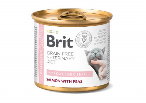 Brit Veterinary Diet Hypoallergenic Salmon with Peas kissalle 6 x 200 g