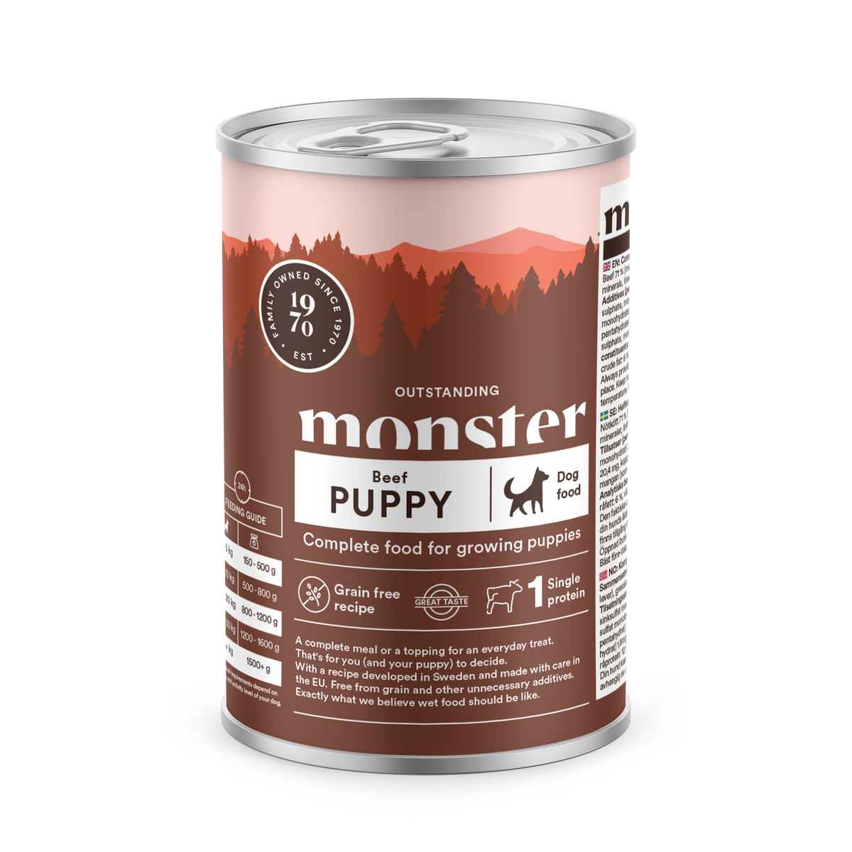 Monster Dog Puppy Beef koiralle 6 x 400 g