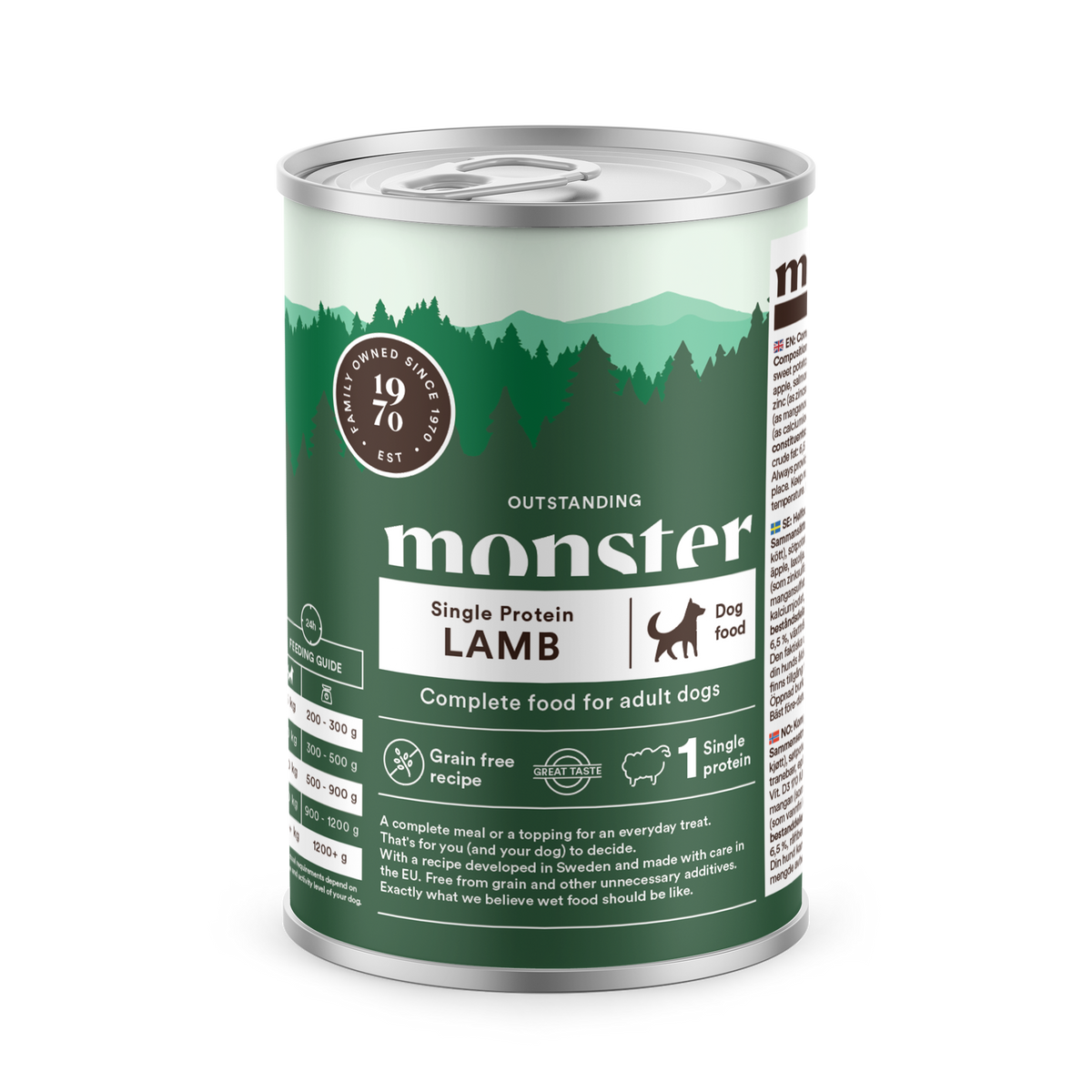 Monster Dog Adult Single Protein Lamb koiralle 400 g MAISTELUPAKKAUS