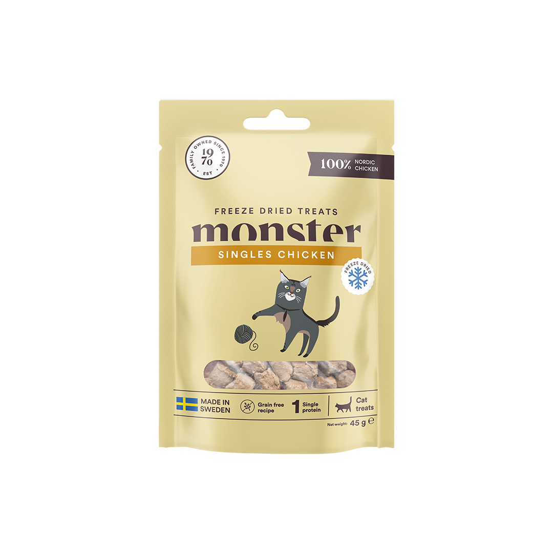 Monster Cat Freeze Dried Treats Singles Chicken kissalle 45 g