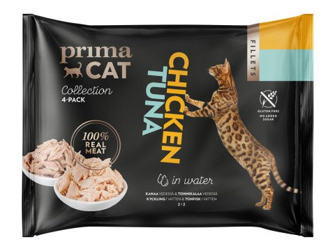 PrimaCat Fillets Kanaa vedessä ja tonnikalaa vedessä kissoille 4 x 50 g