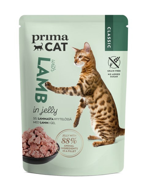 PrimaCat Classic Lammasta hyytelössä kissoille 28 x 85 g