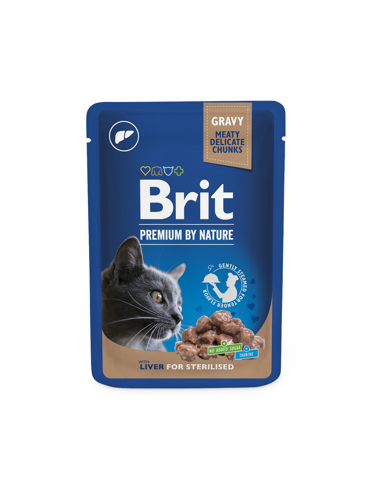 Brit Premium by Nature Maksaa kastikkeessa steriloiduille kissoille 24 x 100 g