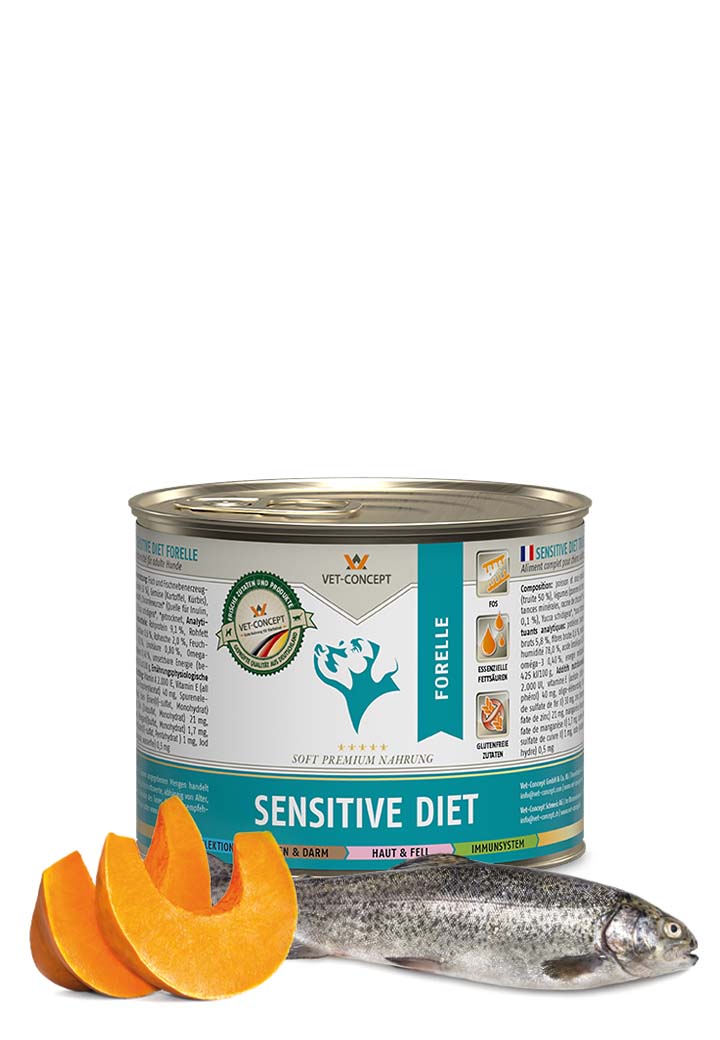 Vet Concept Koiramenu Sensitive diet Forelle Taimen 6 x 400 g