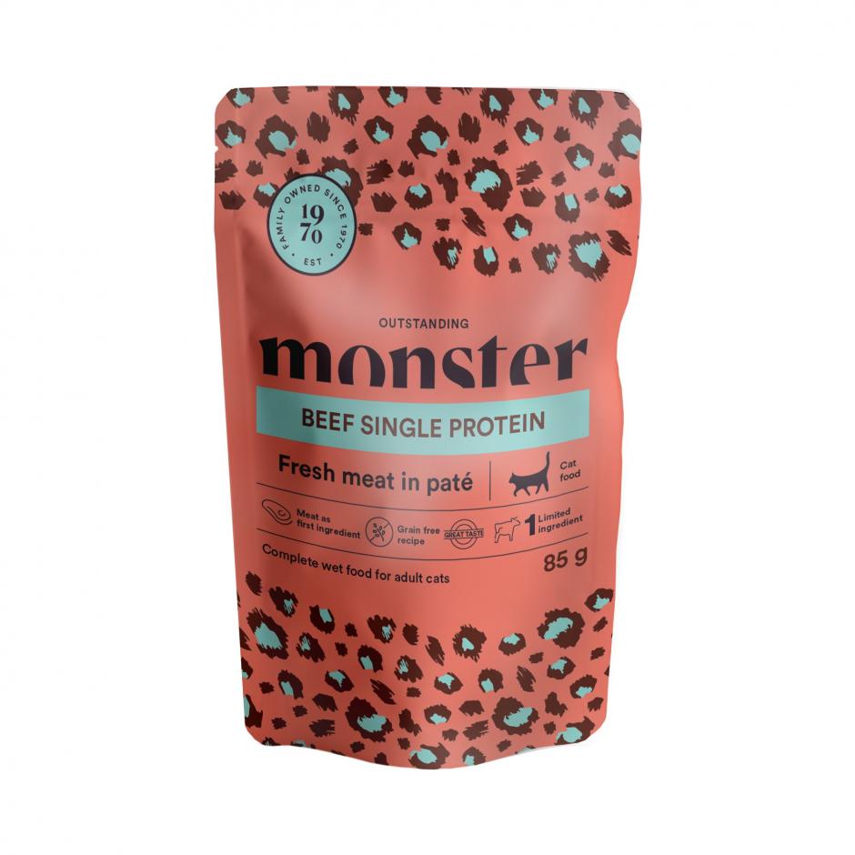 Monster Cat Pouches Adult Beef kissalle 85 g MAISTELUPAKKAUS
