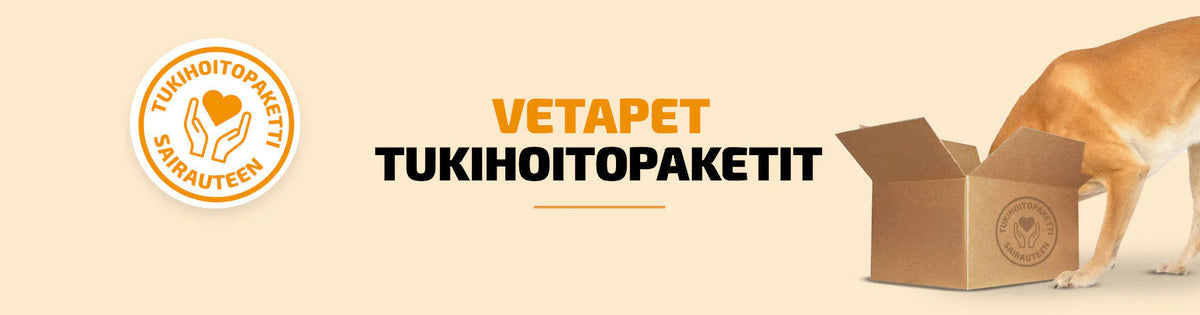 VetaPetin Tukihoitopaketit: Eläinlääkärin suunnittelemat paketit sairauksien tukihoitoon