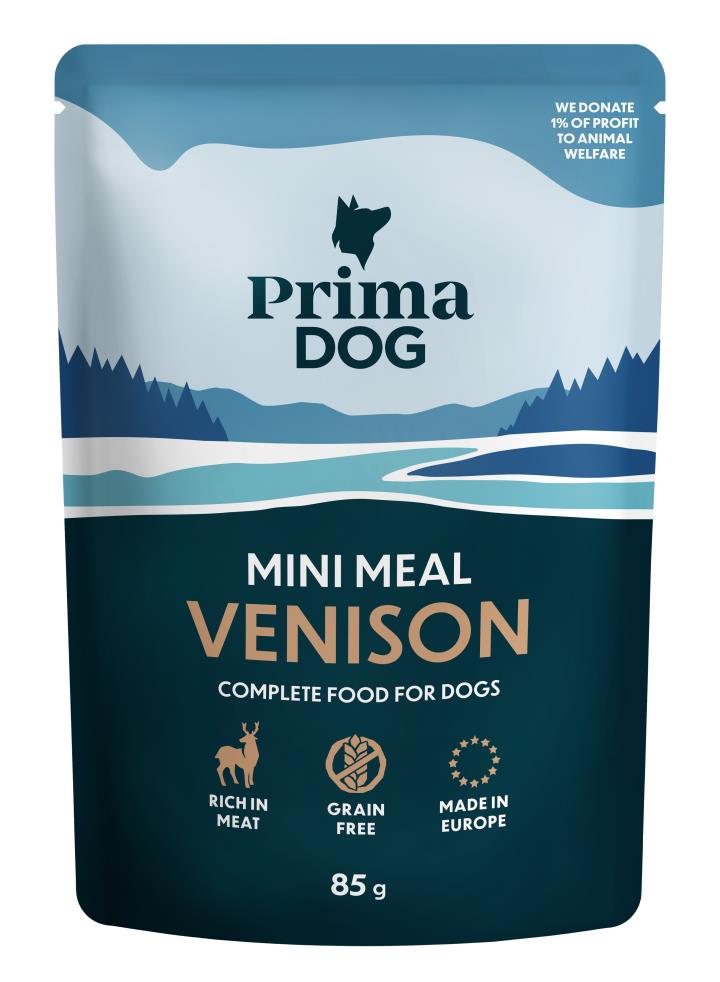 PrimaDog Mini Meal peuraa kastikkeessa 24 x 85 g