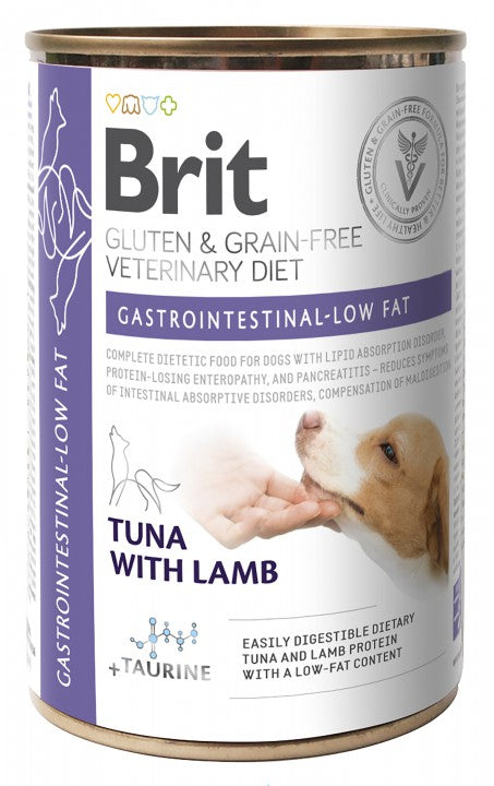 Brit Veterinary Diet Gastrointestinal-Low Fat Tuna with Lamb koiralle 400 g MAISTELUPAKKAUS