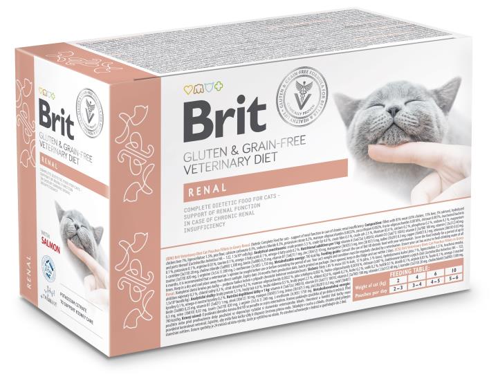 Brit Veterinary Diet Pouch Renal with Salmon kissalle 12 x 85 g