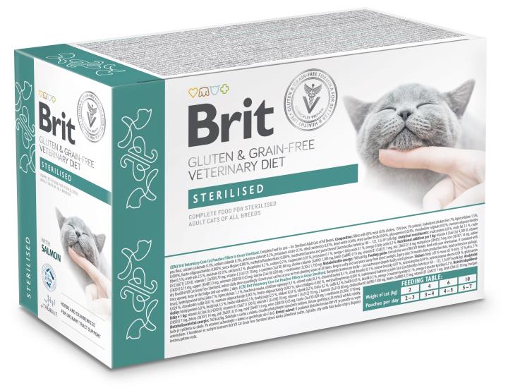 Brit Veterinary Diet Pouch Sterilised with Salmon kissalle 12 x 85 g