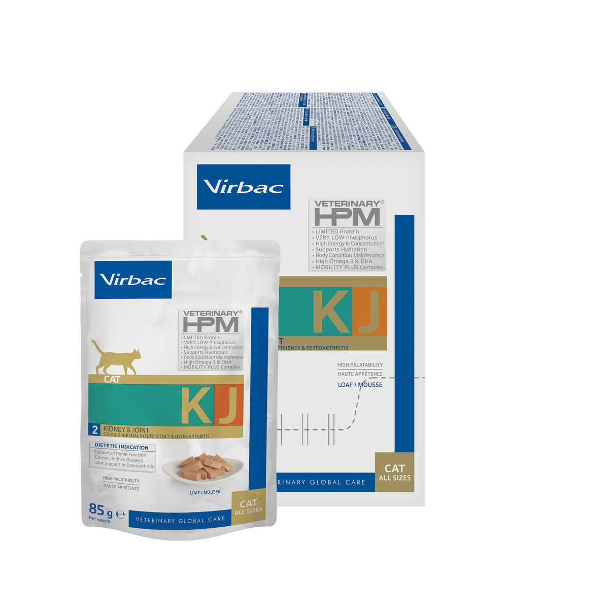 Virbac Veterinary HPM Kidney & Joint KJ2 kissalle 12 x 85 g