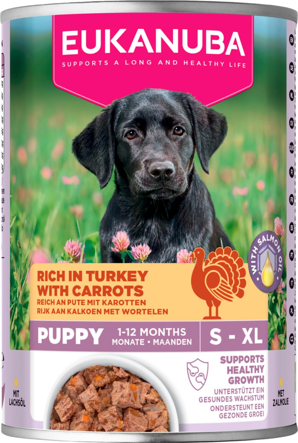 Eukanuba wet food puppies turkey with carrots koiralle 6 x 400 g SÄÄSTÖPAKKAUS