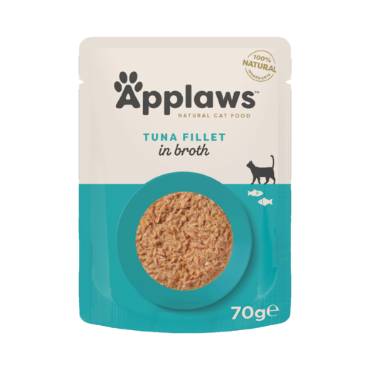 Applaws Kissa tonnikalafilee liemessä annospussi 16 x 70 g