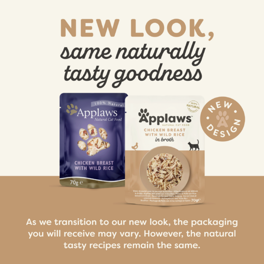 Applaws Kissa Kananrinta & Villiriisi annospussi 12 x 70 g