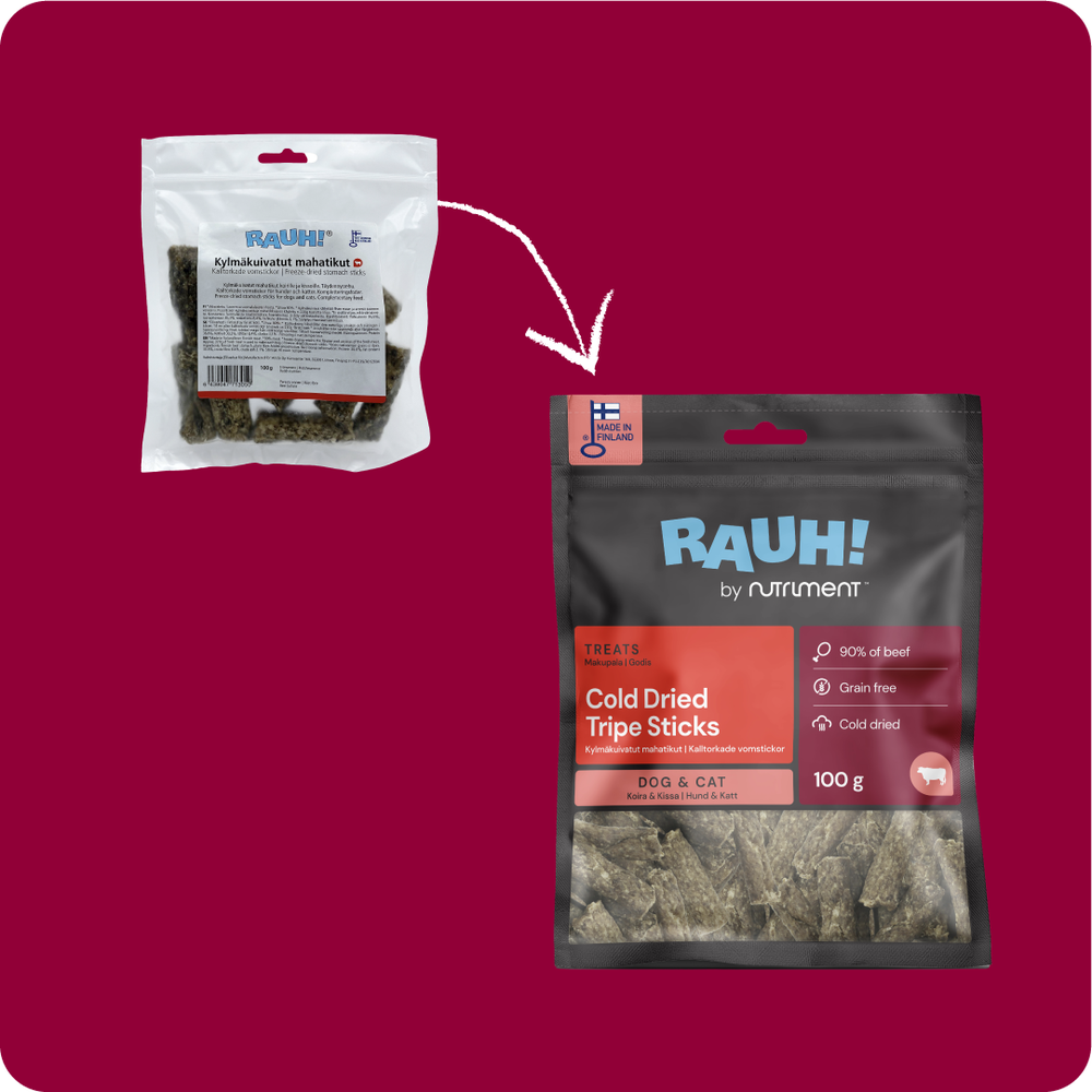 RAUH! Cold-dried Tripe Sticks - Kylmäkuivatut mahatikut 100 g