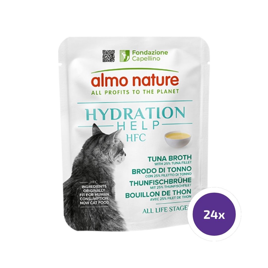 Almo Nature HFC Hydration Help Tonnikalaliemi tonnikalafileellä 24 x 50 g kissalle SÄÄSTÖPAKKAUS