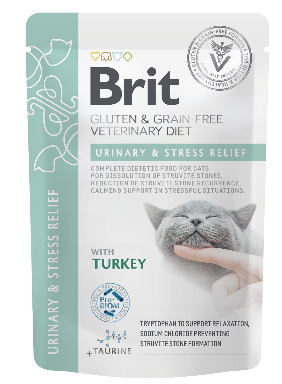 Brit Veterinary Diet Pouch Urinary & Stress Relief with Turkey kissalle 12 x 85 g