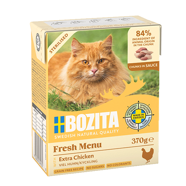 Bozita Sterilised Extra kanaa kastikkeessa kissalle 370 g