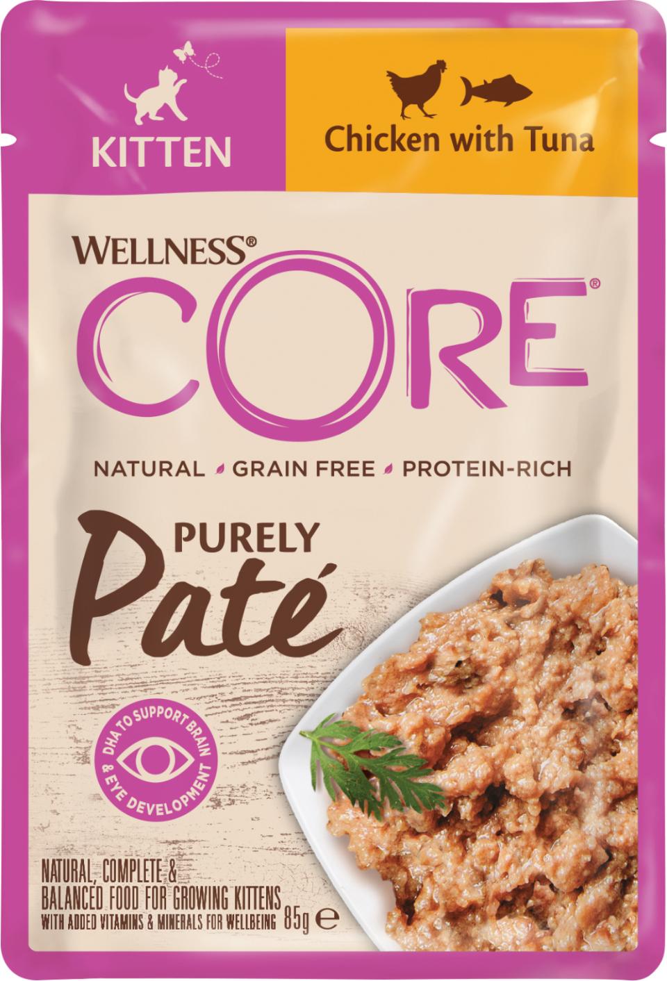 Core kitten Purely Paté chicken & tuna kissalle 85 g