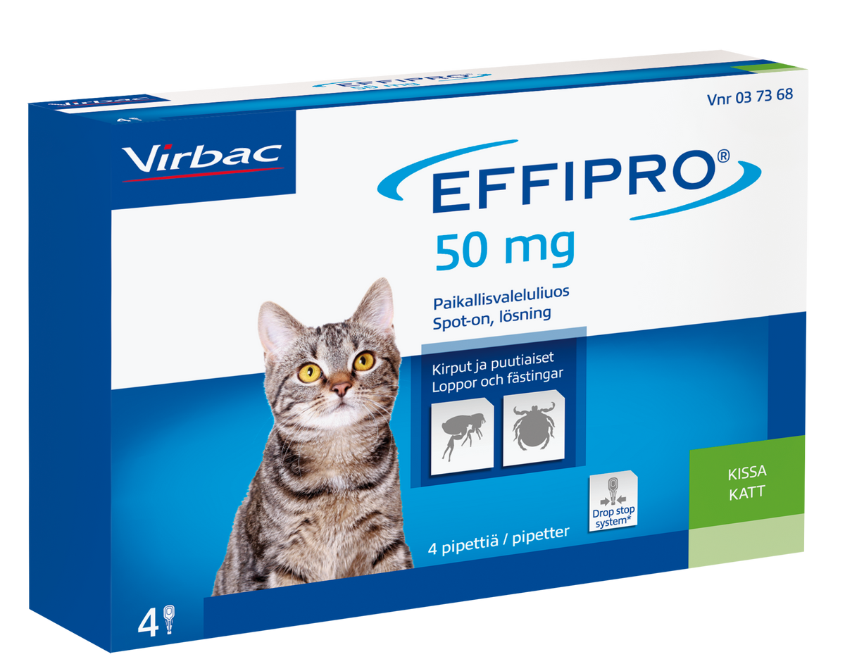 Effipro 100 mg/ml 4 x 0.5 ml paikallisvaleluliuos kissoille