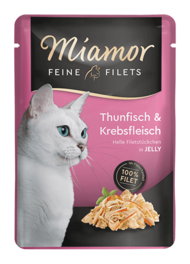 Miamor Feine Filets in Jelly tonnikala- ja rapufileepaloja kissalle 100 g MAISTELUPAKKAUS