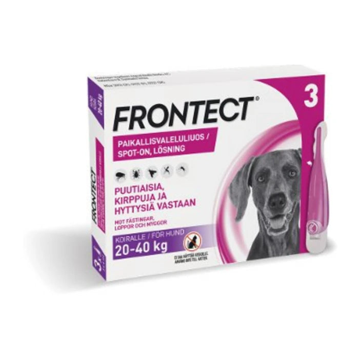 Frontect 3 x 4 ml paikallisvaleluliuos 20-40 kg koirille