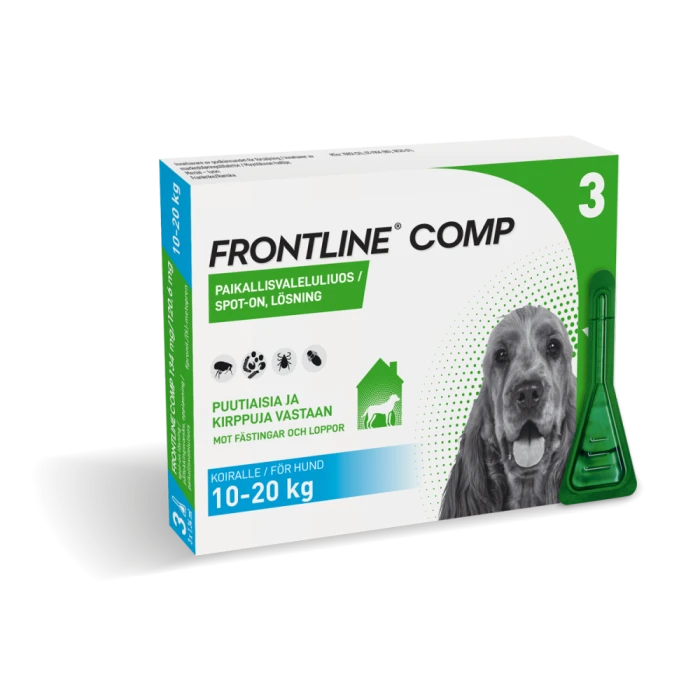 Frontline Comp 134 mg / 120.6 mg 3 x 1.34 ml paikallisvaleluliuos 10-20 kg koirille