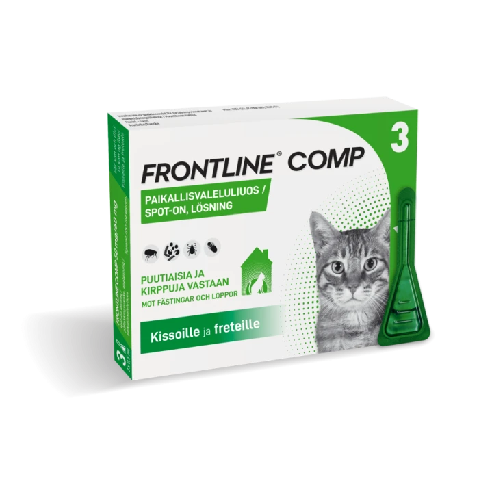 Frontline Comp 50 mg / 60 mg 3 x 0.5 ml paikallisvaleluliuos kissoille