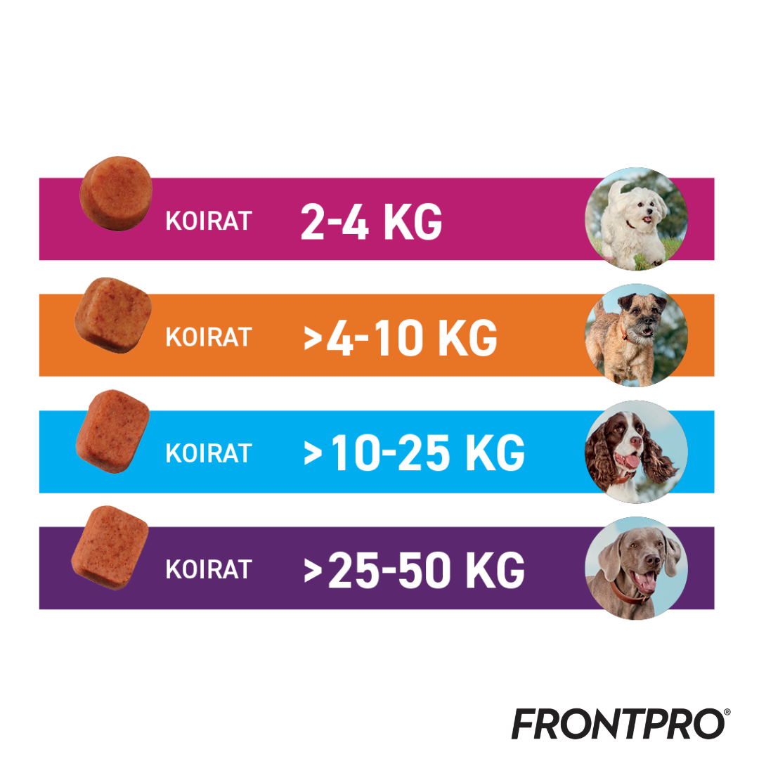Frontpro 28.3 mg purutabletti 4-10 kg koiralle 3 kpl