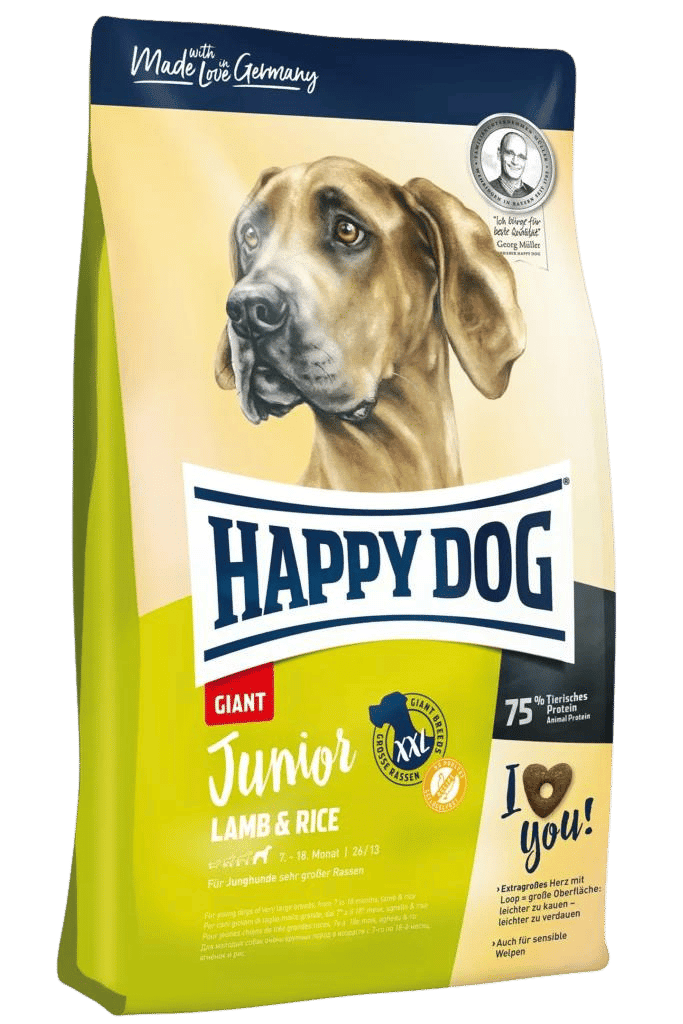 Happy Dog Junior Giant Lammas & Riisi 15 kg