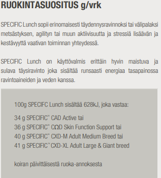 Specific Lunch Dog koiralle 100 g MAISTELUPAKKAUS PÄIVÄYSTARJOUS