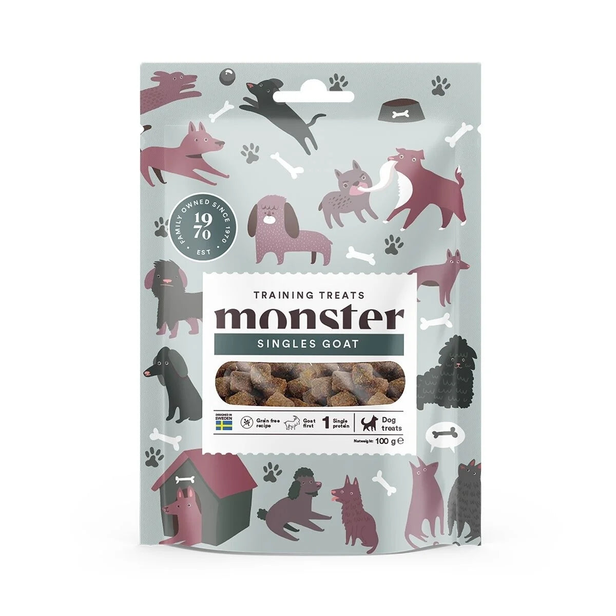 Monster Dog Training Treats Singles Goat koiralle 100 g