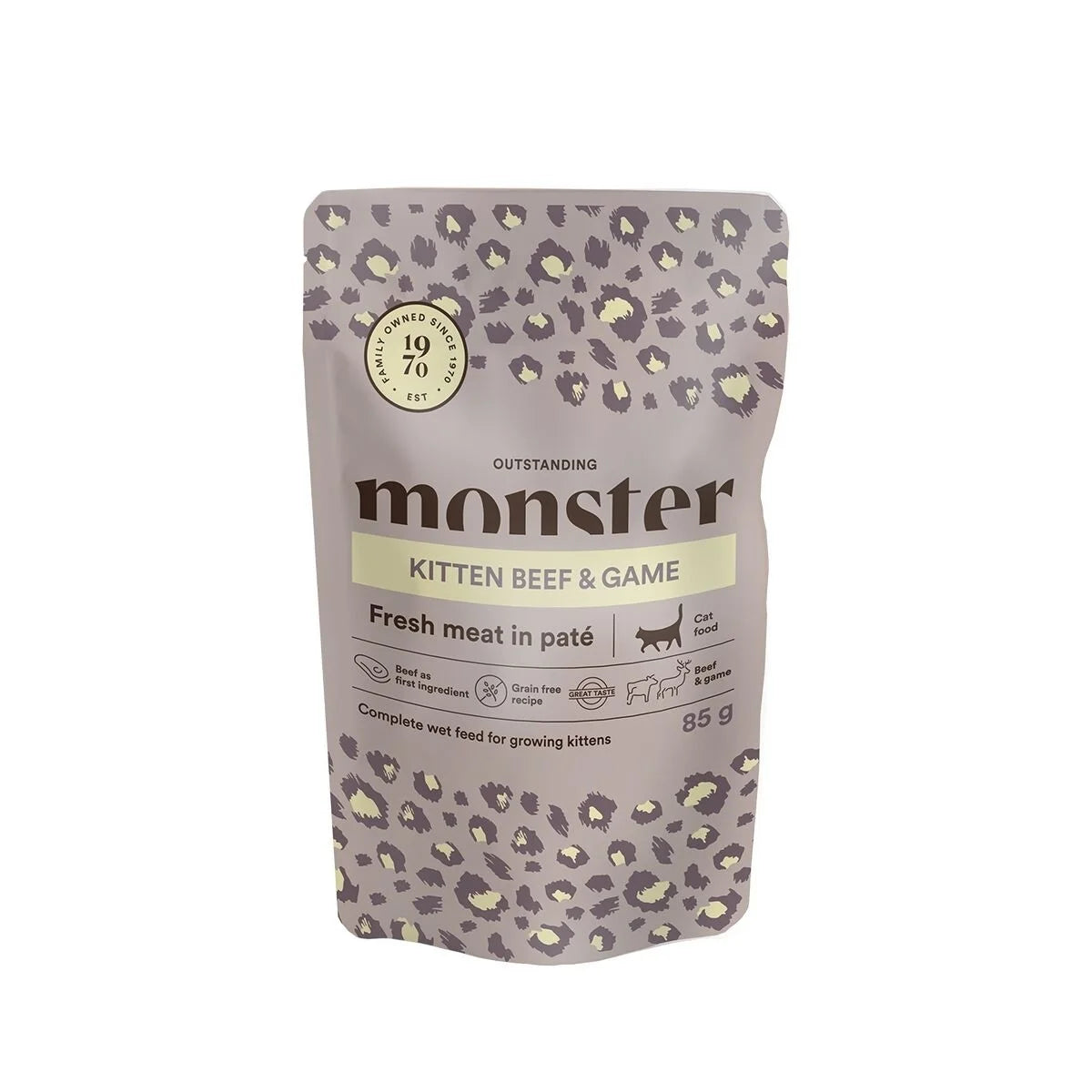 Monster Cat Pouches Kitten Beef-Game kissalle 85 g MAISTELUPAKKAUS