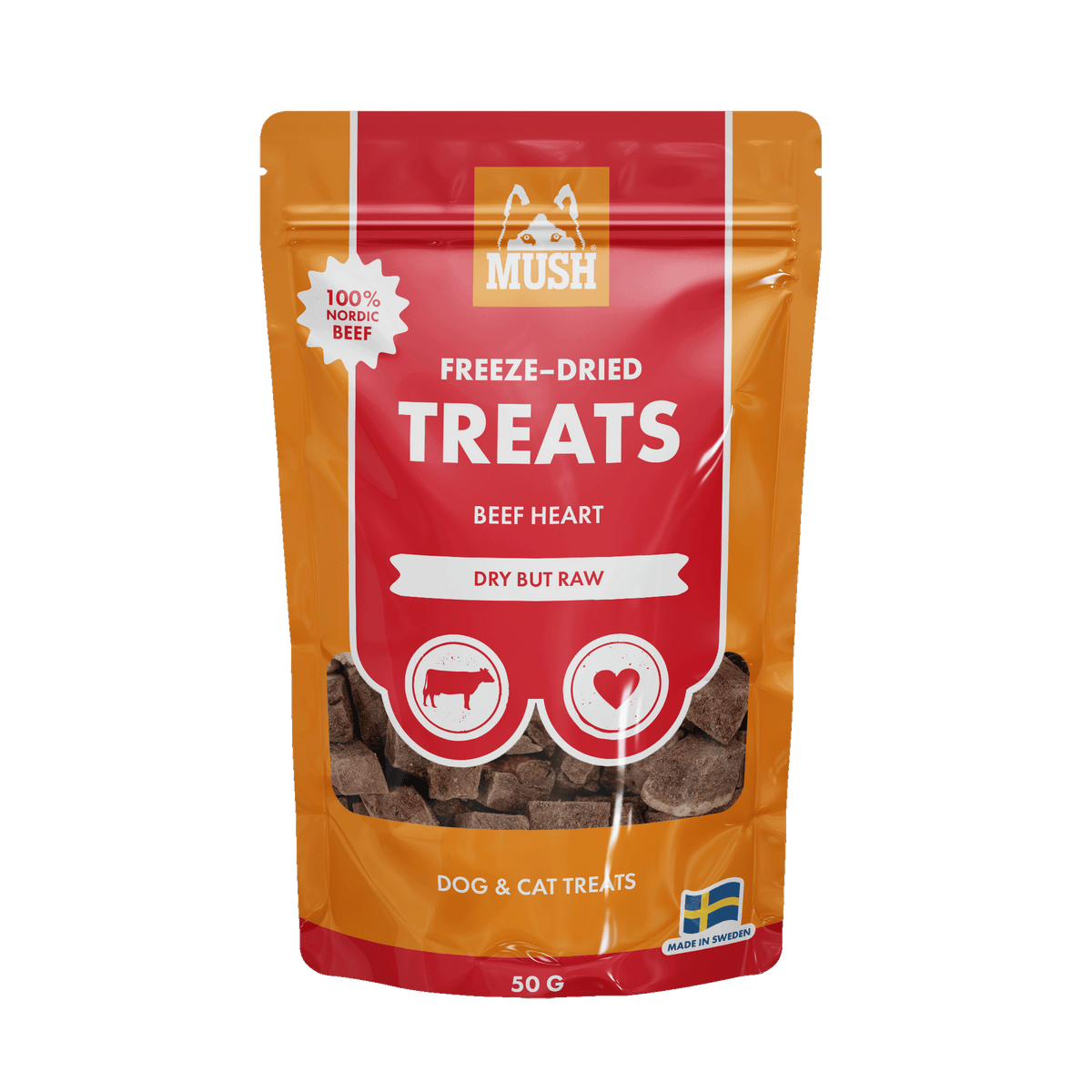MUSH Freeze-dried naudansydän makupalat 50 g