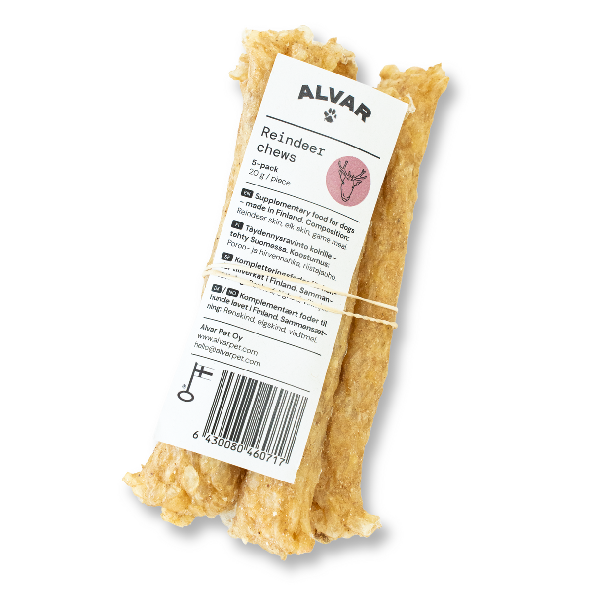Alvar Pet Reindeer chews purutikku koiralle 12,5 cm 5 kpl