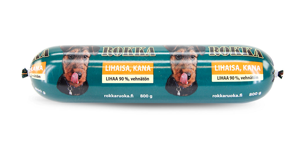 Rokka Lihaisa kana koiranmakkara 800 g