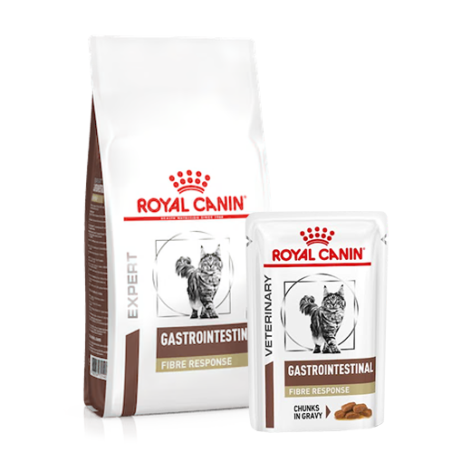 Royal Canin Veterinary Diets Gastrointestinal Fibre Response kissalle yhdistelmä 2 kg + 12 x 85 g